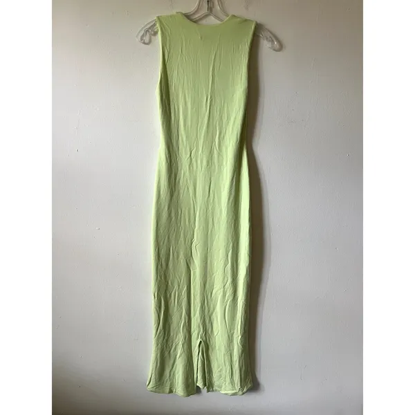 Oh Polly Ainslee Modal Square-Neck Bodycon Midi Dress in Matcha Green Size M - Image 9