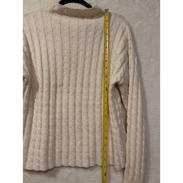 Philosophy Republic Clothing Cream Cable Knit Mock Neck Sweater‎ Small - Image 3