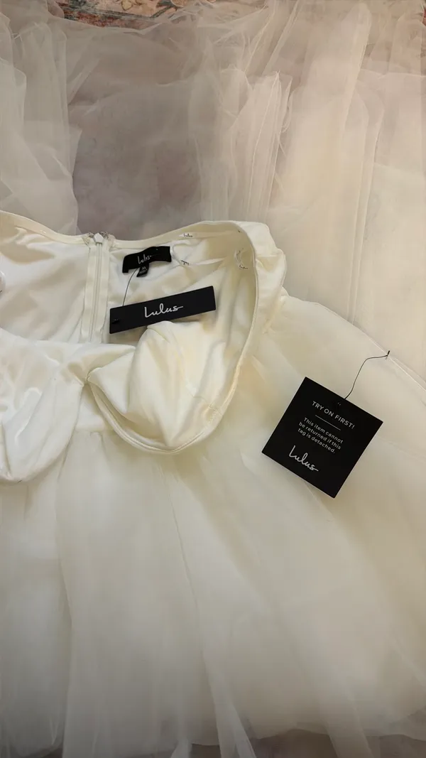 NWT Lulus White High Low Bridal Dress - Image 4