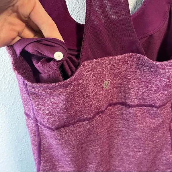 Lululemon Scoopneck Tank Marled Magenta - Image 3