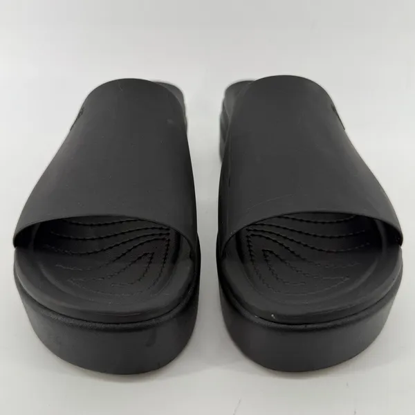 Crocs Brooklyn Slide Low Wedge Sandal Black Women 11 Platform Y2K Slip On Chunky - Image 2