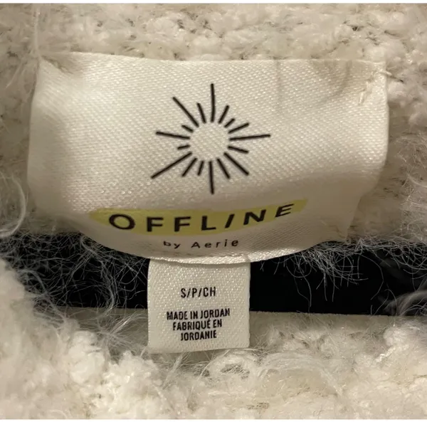 OFFLINE White Fuzzy Eyelash Turtleneck Pullover Sweater - Image 2
