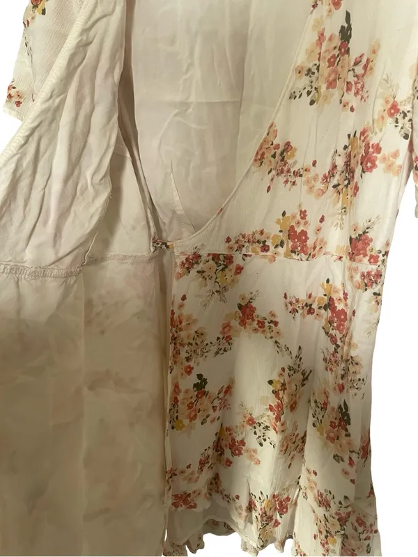 Abercrombie & Fitch Floral Flutter Sleeve Wrap Mini Dress Small Cottagecore - Image 7