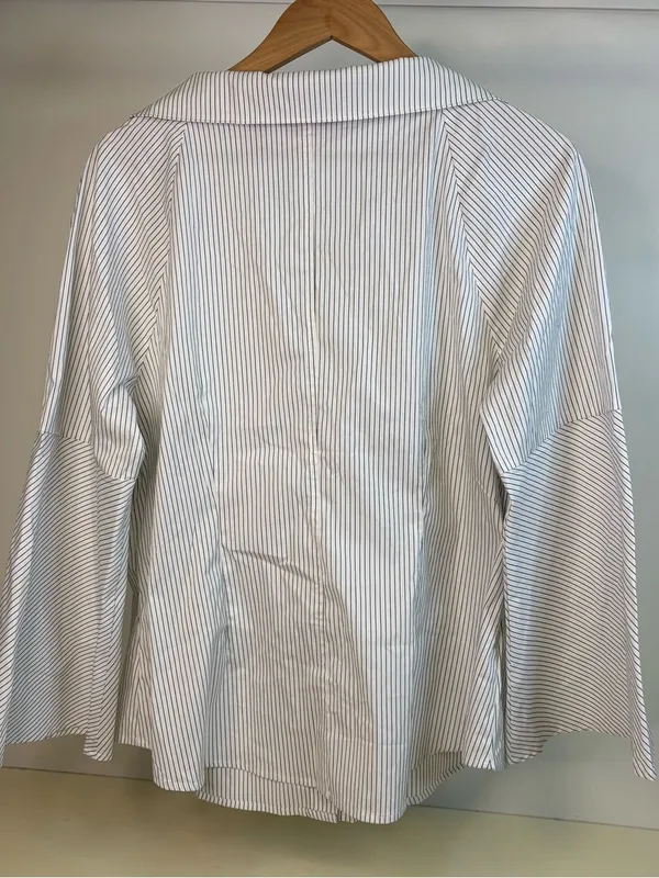 Laurie Felt White Shirt with Thin Stripes - Image 2