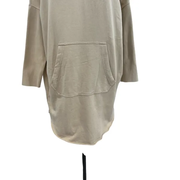 AllSaints Xonda Hoodie Dress Sweatshirt Zip‎ 1/4 Zip Beige Cream Size Small - Image 7