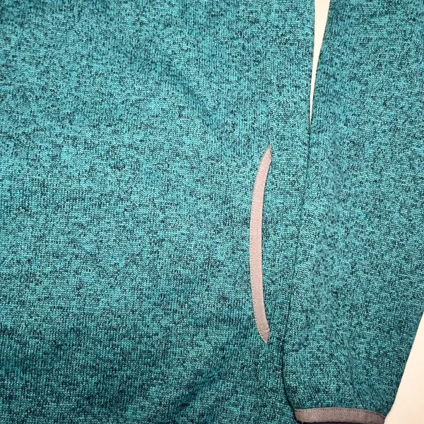 L.L. Bean 1/4 Snap Sweater‎ Fleece Pullover Heathered Teal Womens Small - Image 5