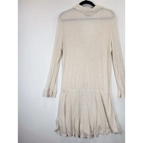 FP Beach x Revolve Lively Women Romper Beige Linen Ribbed V Neck Waist Tie Small - Image 10