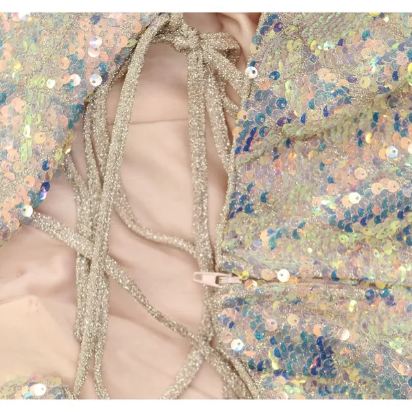 Say Yes To The Prom Back Iridescent Sequin Prom Dress Gown Pink / Multi 7 / 8 - Image 8