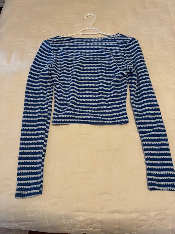 Blue striped top Size M - Image 2