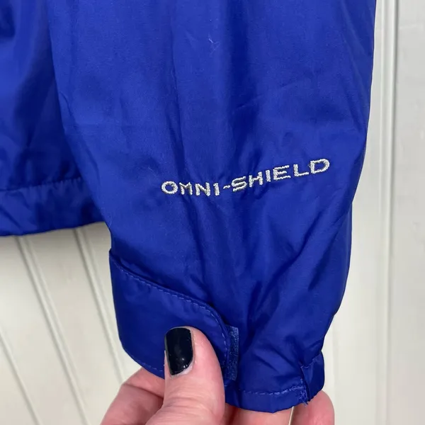 Columbia Women's Omni-Shield Rain Jacket Windbreaker Size XL Blue Colorblock - Image 9