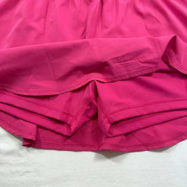 Pinspark Hot Pink Athletic Skort Smocked Waist Built-in Shorts Womens Medium NEW - Image 6