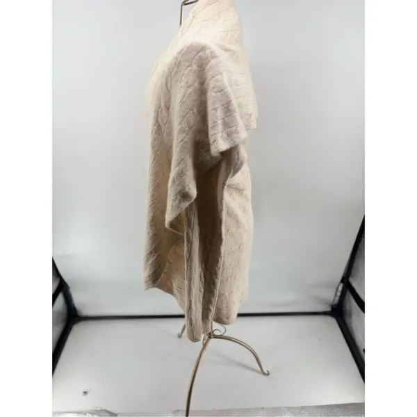 Lauren Ralph Lauren Cable Knit Open Front Cardigan Womens Size L/XL Ivory Wool - Image 8