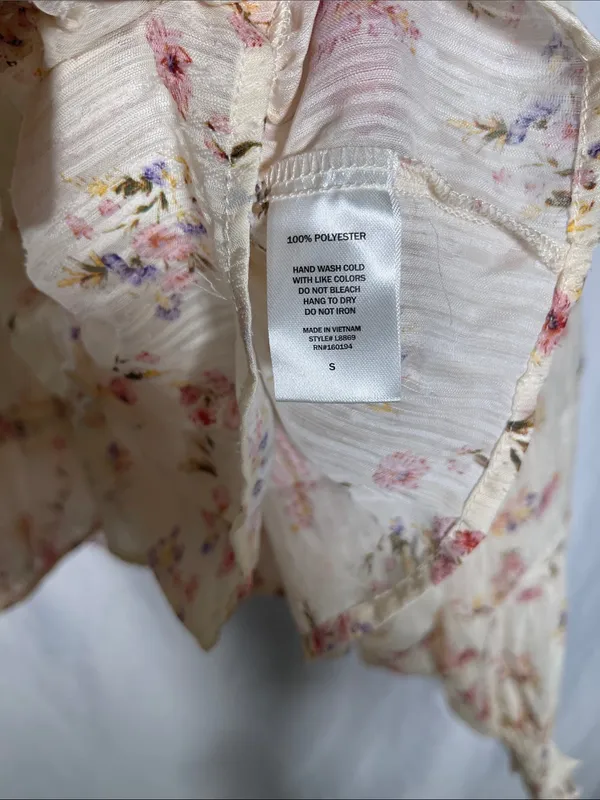 By Together Womens Floral Mock Neck Blouse Top Cream Small - Image 4