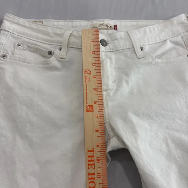 Levis 545 Low Boot Cut Jeans Womens 8M White Denim Stretch Pants - Image 11