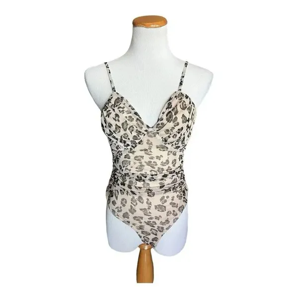 Womens Francesca’s Collections Meraki Zoey Animal Print Mesh Bodysuit - Sz S - Image 4