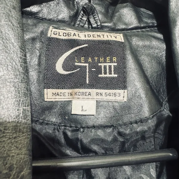 Vtg 90s Global Identity leather Coat womens L black Long 90s Trench Matrix Y2K - Image 5