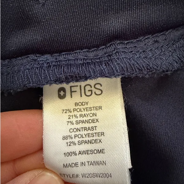 FIGS Yola Straight Leg Scrub Pants Navy Blue Drawstring Size XS - Image 2