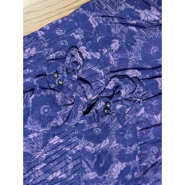 Free people These‎ Dreams Mini Dress Violet Floral Cottagecore Boho Tunic M - Image 8