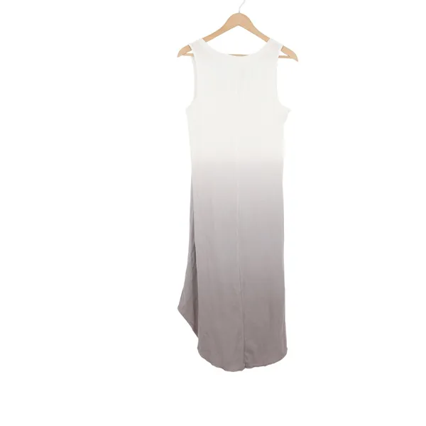 Z Supply Organic White Grey Ombre Dip Dye Sharkbite Midi Dress M - Image 7