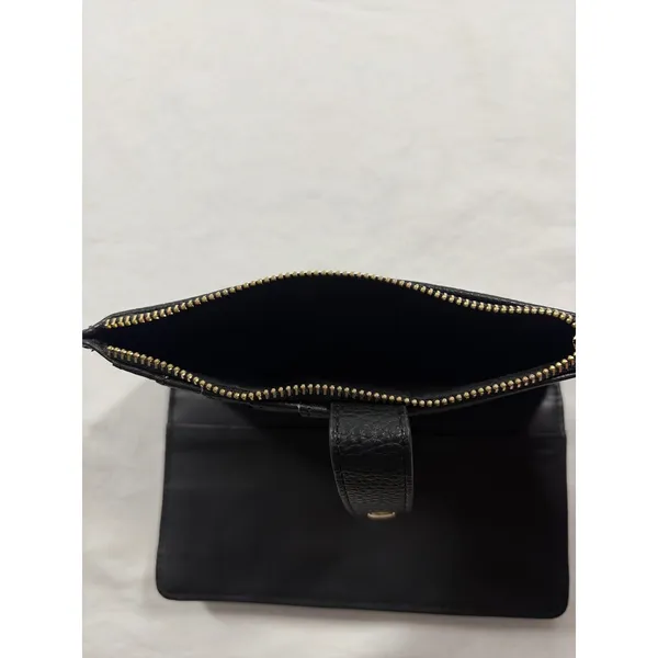 Nanette Lepore Black Pebbled Faux Leather Continental Snap Zip Wallet Clutch - Image 5