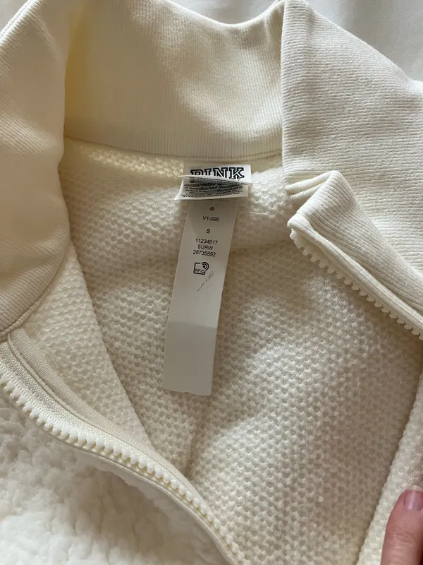 PINK Victoria's Secret Quarter-Zip Sherpa Jacket - Image 2