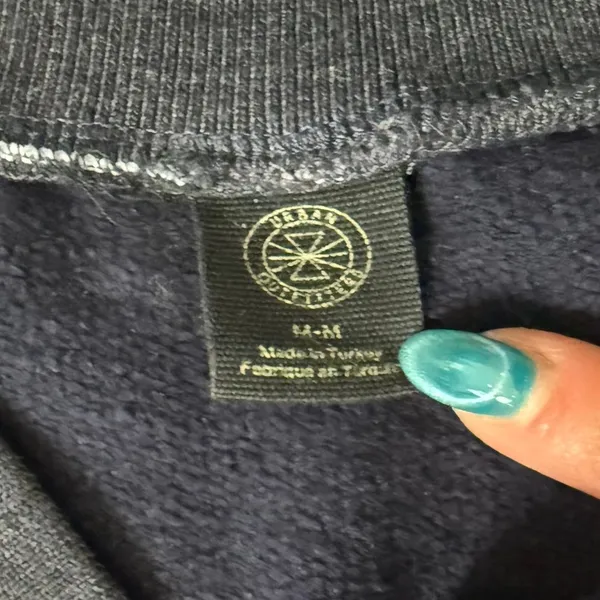 Urban Outfitters Navy Blue Green Badminton Embroidery Cropped Jersey Vest Size M - Image 3