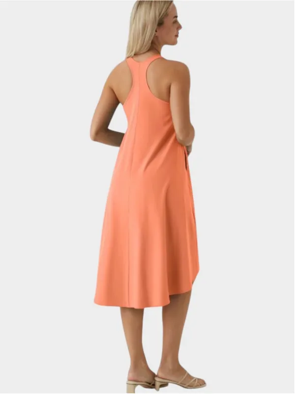 Size S Halara RacerPocket High Low Flowy Midi Quick Dry Casual Dress Flamingo - Image 2