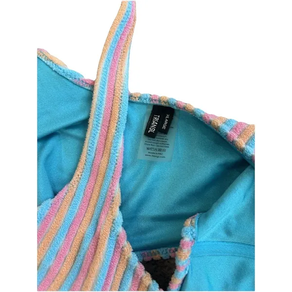 Triangl Melrose Terrycloth Sherbet Colorful Stripes One Shoulder Bikini XL - Image 3