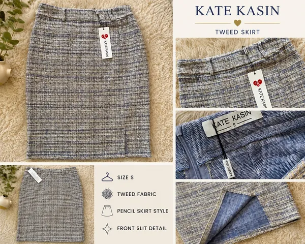 Kate Kasin Tweed Skirt new w/Tags Gray - Image 2