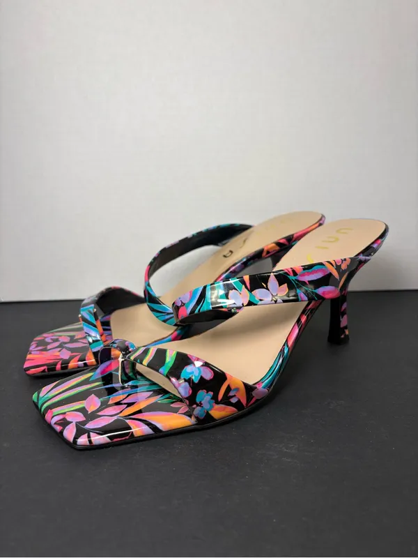 floral sandals mid-heel sandals size 10 - Image 4