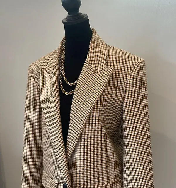 Stylish plaid Zara Blazer /coat /jacket small like new earthy colors - Image 2