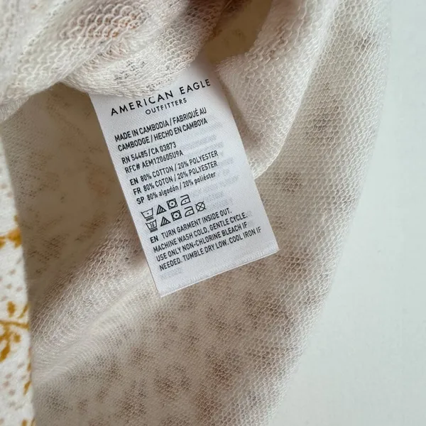 American Eagle NWT Super High Rise Paisley Patchwork Shortie Sweatshorts Medium - Image 7