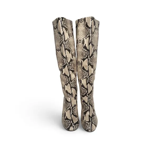 Cole Haan Glenda Snake-Embossed Knee-High Block Heel Boots - Image 2