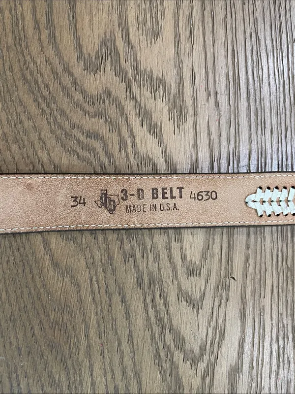 3-D Belt Company Western Leather Belt Made In USA - Image 12