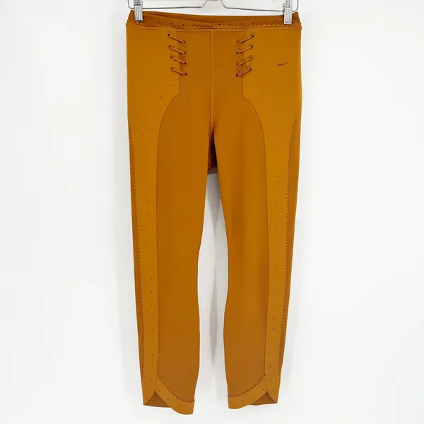 Nike Dri Fit Womens Faux Lace Western‎ Tulip Hem Leggings Size M Burnt Sienna - Image 3
