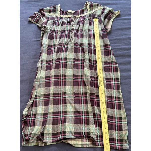 Secret Treasures Womens Purple Plaid Lace Trim Nightgown Sleep Dress XL 16-18 - Image 6