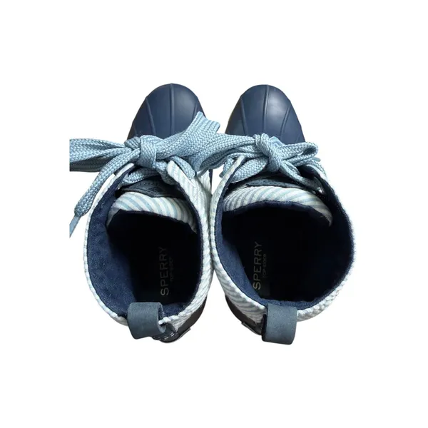 Sperry x Talbots Blue Nautical Seersucker Duck Boots Waterproof Rain Boots 5.5 - Image 2