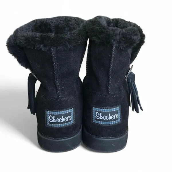 Skechers Black Keepsakes Tribute Faux Fur Lined Concho Tassel Ankle Boots SZ 9 - Image 6