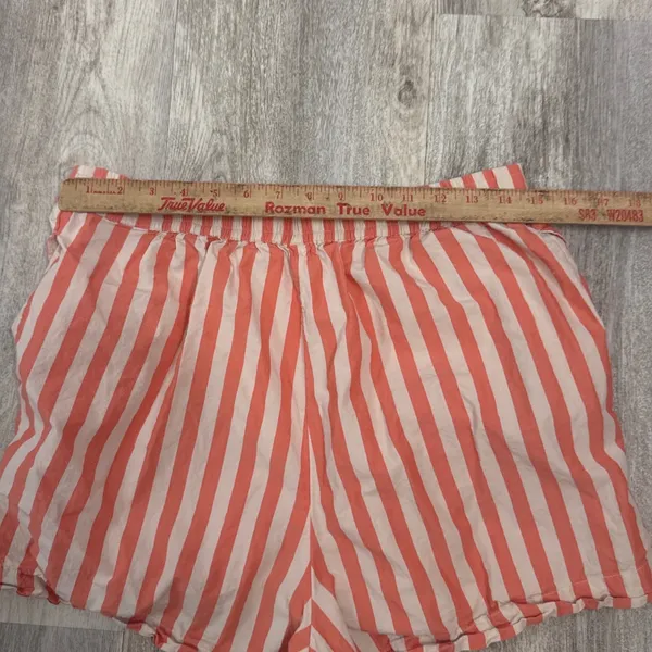 Anthropologie Orange White Striped Cotton Boxer Lounge Shorts Size M - Image 6
