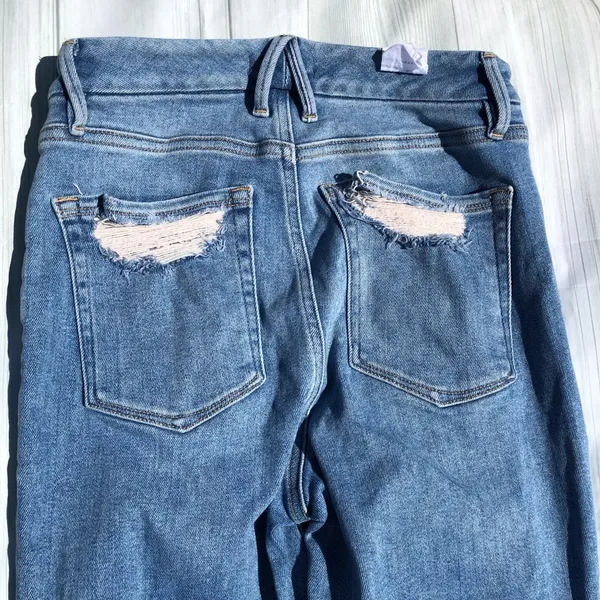Good American NEW Skinny Jeans Raw Hem Blue Denim Size 6 / 28 Waist - Image 6