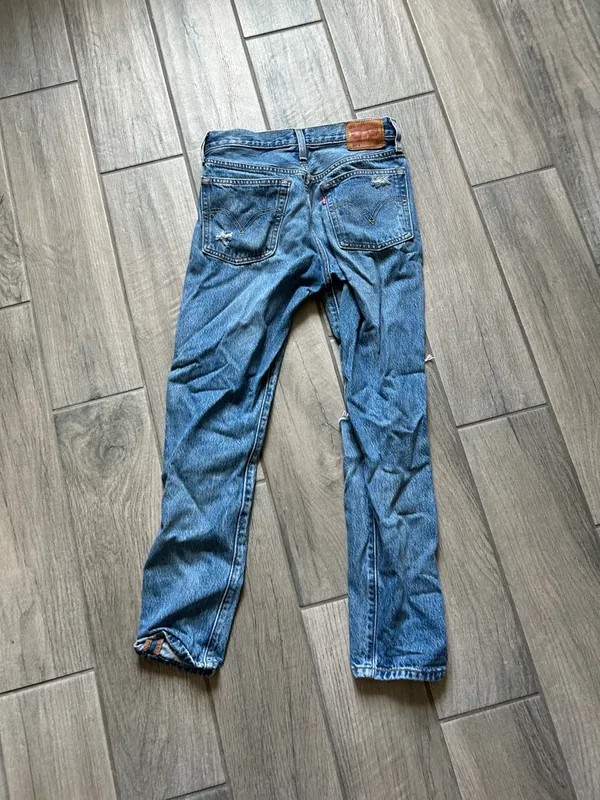 Levi's Blue Slim Straight Ripped Jeans - Image 4
