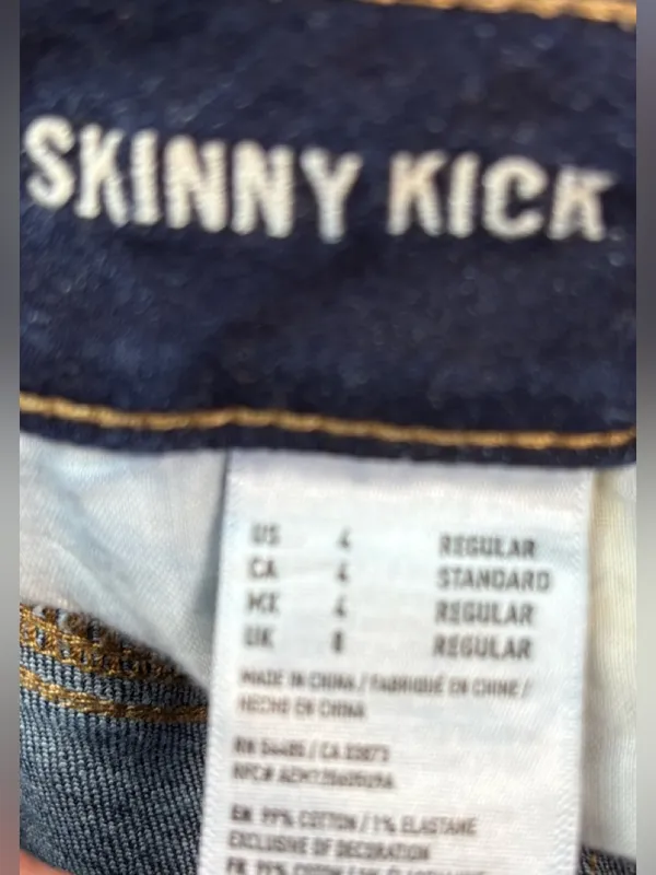 American Eagle Skinny Kick 4 Dark Blue Flare Jeans - Image 5