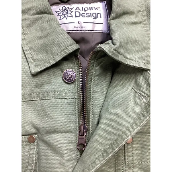 Alpine Design Womens Quilt Lined Chore Coat Lush‎ Olive Green ADW24700 Small NWT - Image 5