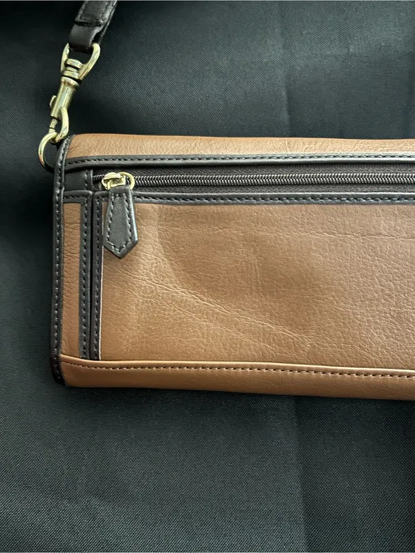 Stone Mountain Brown & Dark Brown Shoulder Clutch Bag - Image 8