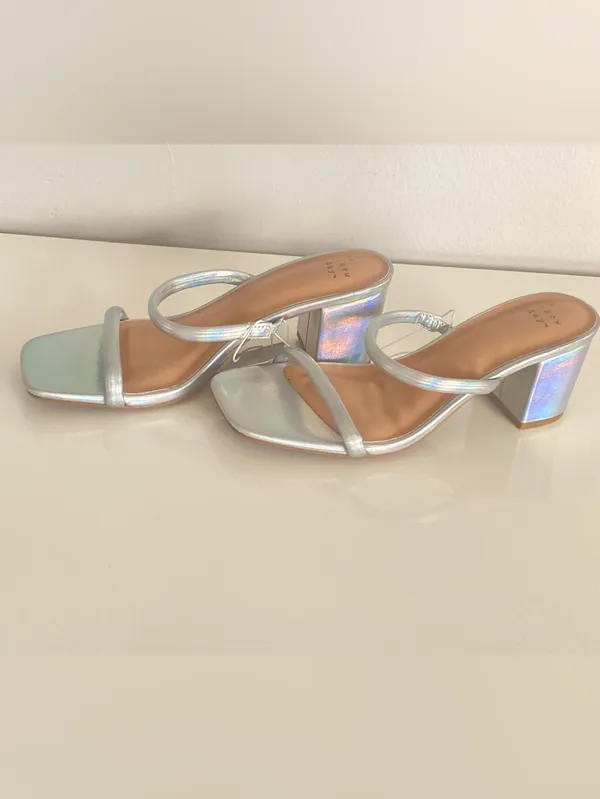 a new day Holographic Metalic Strappy Block Heel Sandal - Image 2