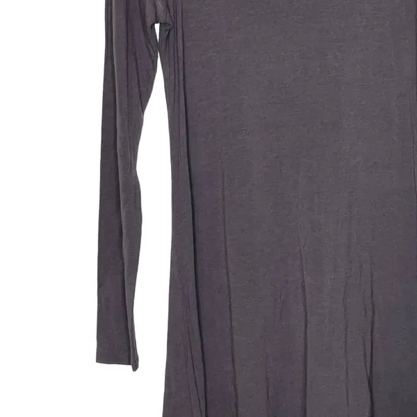 Express Women's T-Shirt Dress Long Sleeve Fit &‎ Flare Stretch Crewneck Gray XS - Image 4