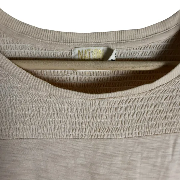 Nation LTD Dalila Victorian Crewneck Ruffled Slub Cotton Tee Antique Cream L - Image 9