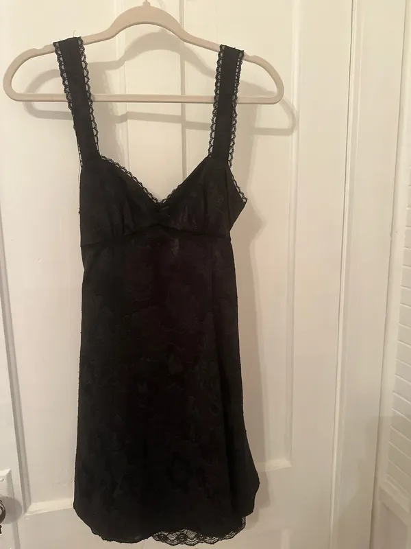 Lace Black Mini Dress - Image 4