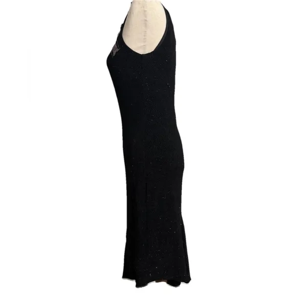 Vintage Jessica McClintock Black Asymmetrical One Shoulder Cocktail Dress - Image 3