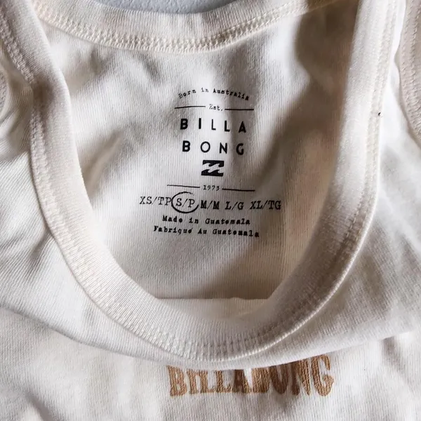 NWT Billabong Women's Cream TANK TOP CROP - Image 3